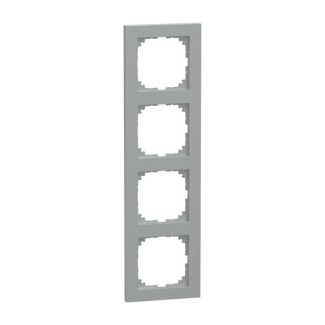 Schneider Electric Merten MEG4040-3660 M-Pure Rahmen 4-fach für Steckdosen und Schalter, Aluminium 4