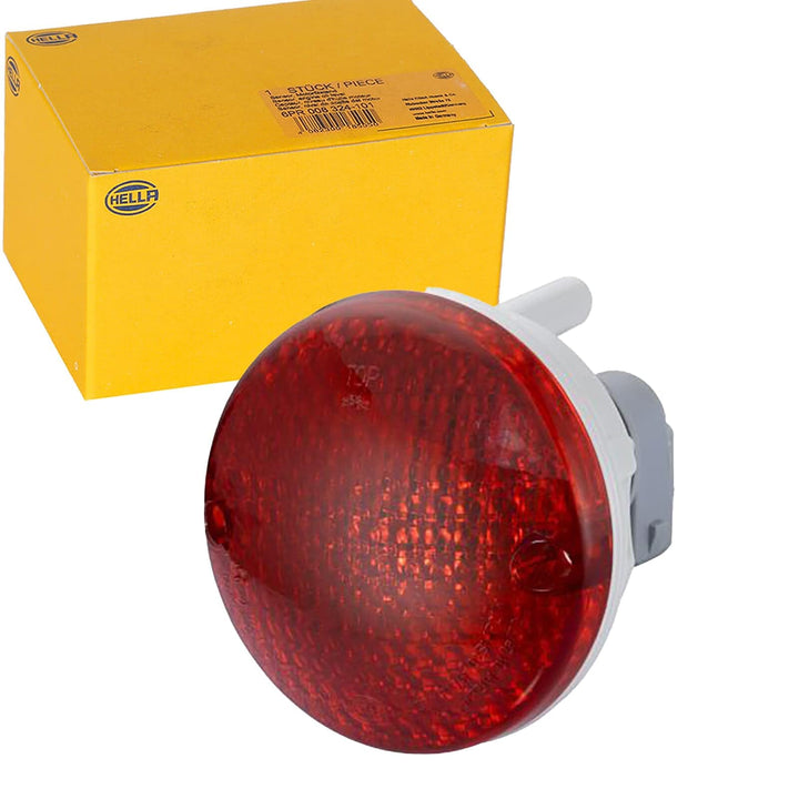 HELLA Rückleuchte - Glühlampe - 12V - Einbau - CCC/ECE - Lichtscheibenfarbe: rot - Stecker: Flachste
