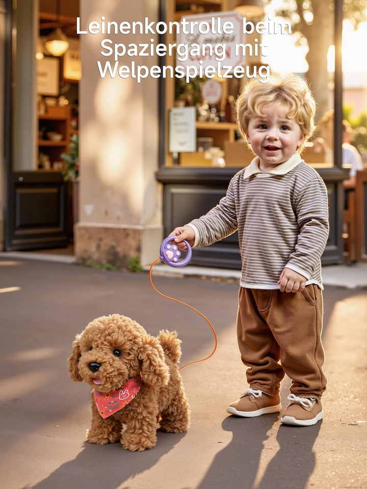 TUMAMA KIDS Interaktives Hund Spielzeug Kinder, Laufender Hund mit Fernbedienung Leine der Läuft und
