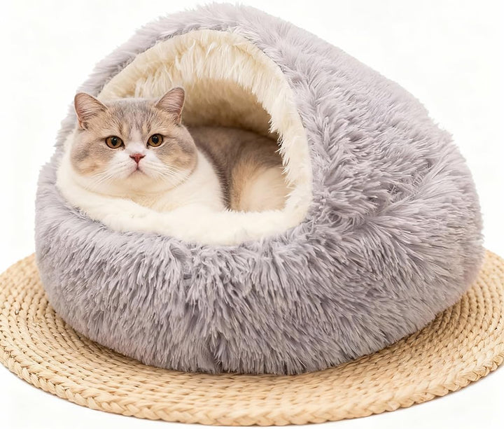 JJZENKD Katzenbett Flauschig Katzendecke, 50cm Kätzchenbett für Kleine Katzenhöhle, Gemütlich Katzen