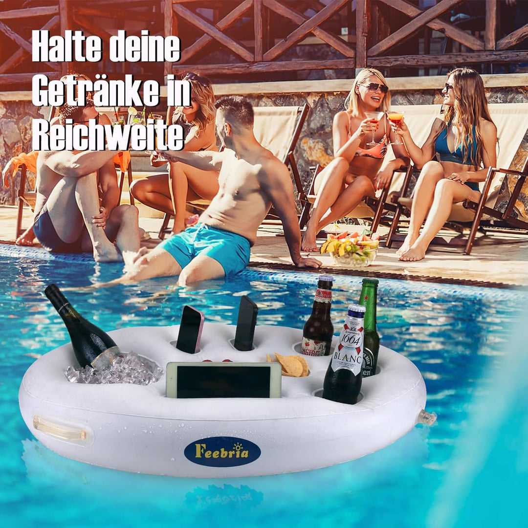 Weisser ovaler schwimmender Snack- und Getränkehalter - Vielseitiges Pool-Party-Zubehör für Obst, Ge