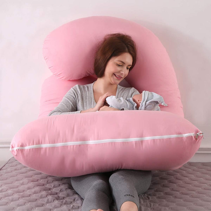 SHANNA Schwangerschaftskissen Seitenschläferkissen Stillkissen U Förmiges XXL Stützkissen 70*145CM G