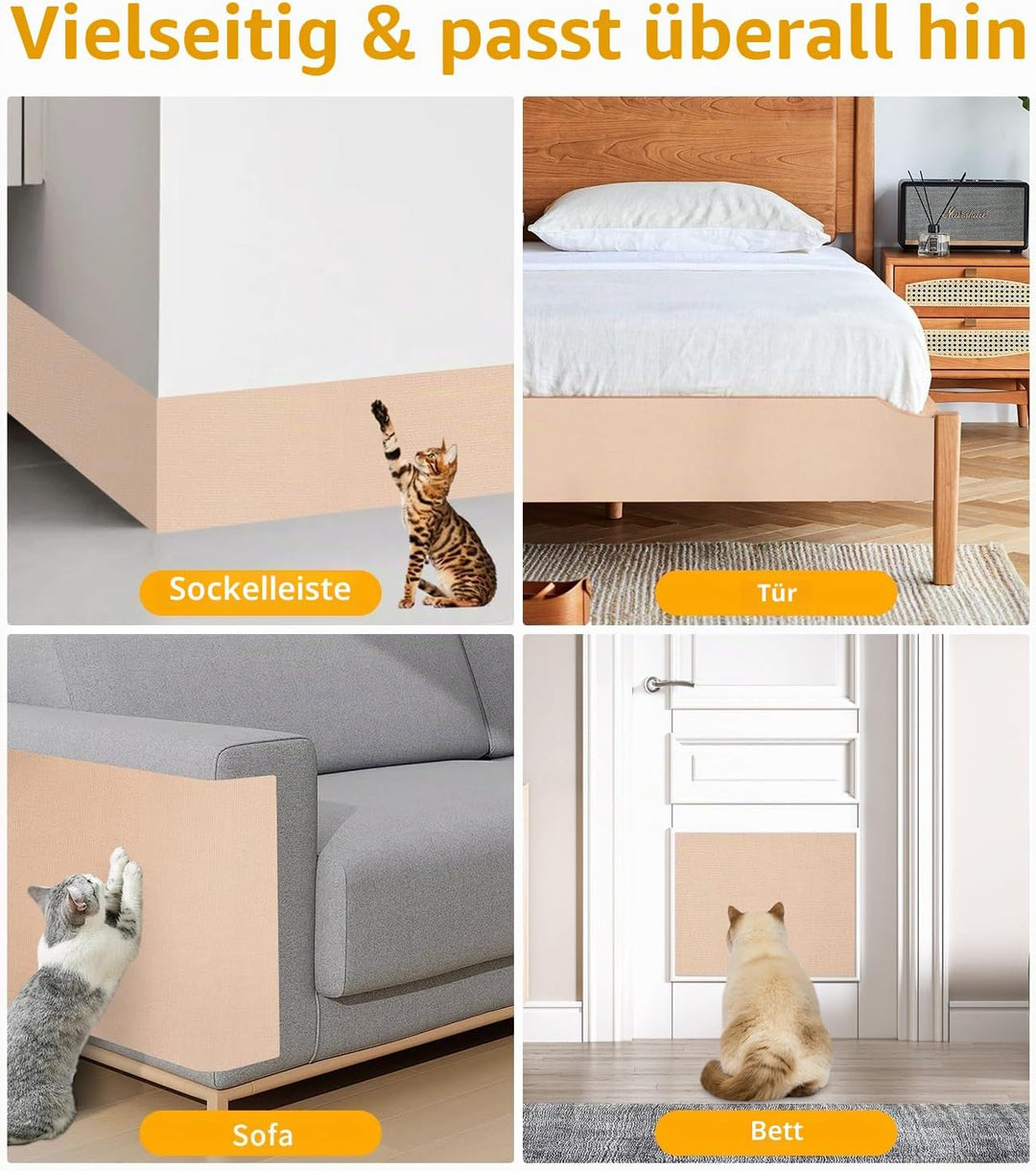 Selbstklebende Kratzschutzmatte für Sofa &amp; Wand, 40x300 cm kratzschutz Sofa Katze - Trimmbarer Schut