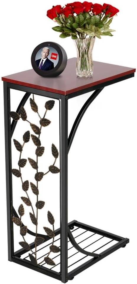 Yaheetech Beistelltisch C-Form Couchtisch Sofatisch Kaffeetisch aus Metall Kleiner Wohnzimmertisch I