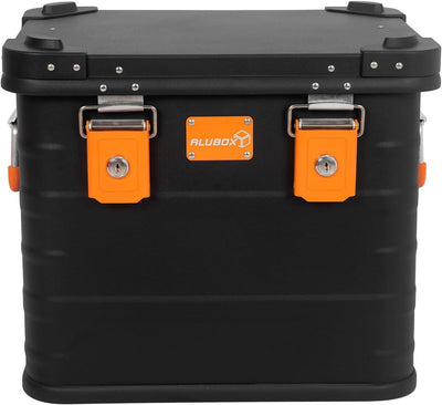 ALUBOX Alukiste abschliessbar E31B - Premium Aluminium Lagerbox 31 Liter - Deckel mit Aluminium Druc