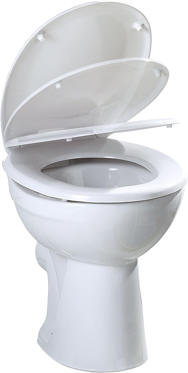 axentia WC-Sitz mit einer Duroplast Absenkautomatik, weisser Kunsstoff Toilettensitz ca. 45 x 37 x 3