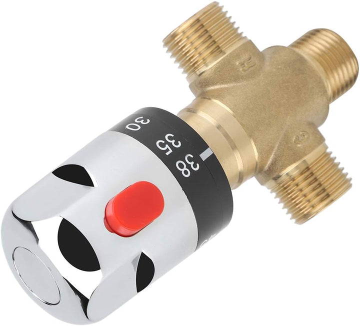 Baverta Thermostatisches Mischventil, Messing Thermostatsteuerungs Mischwasser Mischerventil, Dusche