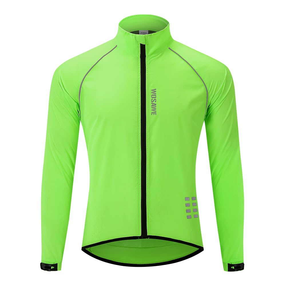 WOSAWE Herren-Fahrradjacke, Winddichte Radjacke Ultraleichte Sportbekleidung mit Reflektierendem Trä