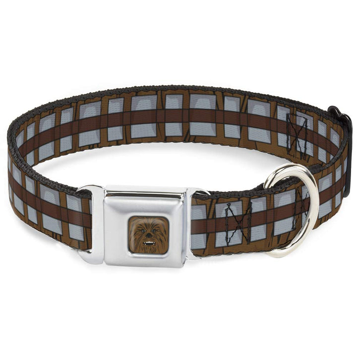 Hundehalsband mit Gurtschnalle, Star Wars, Chewbacca, Bandolier, Braun, Grau, 40,6 bis 58,4 cm, 3,8