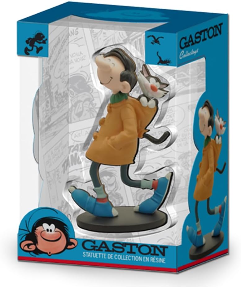 Plastoy Collectible Figure Gaston Lagaffe Duffle-Coat with his cat (00303)