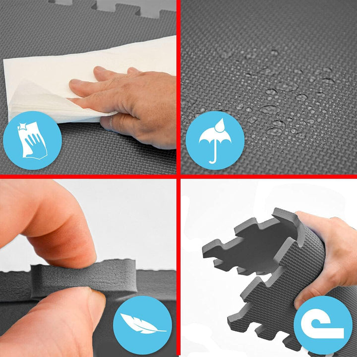 LittleTom 18 Teile Spielmatte Baby ab Null - 30x30 Schaumstoff Puzzlematte Kinder Isomatte Baby Spie