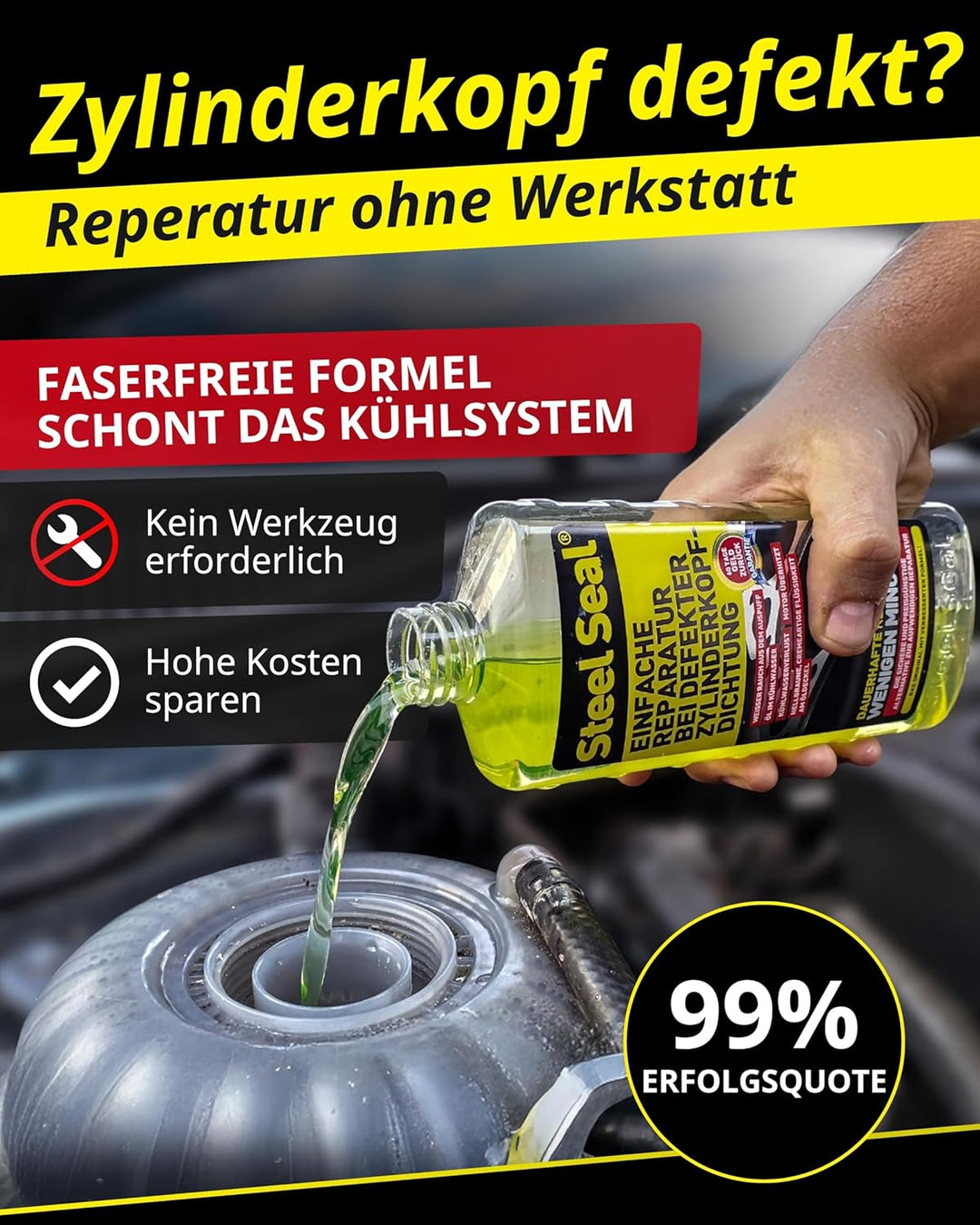 STEEL SEAL - Einfache Reparatur defekter Zylinderkopfdichtungen - Kopfdichtung Dichtmittel mit verbe