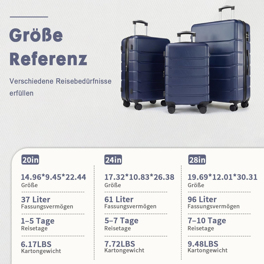 DUMOS 3tlg. Hartschalenkofferset Hard Shell Basic Hartschalenkoffer Trolley Koffer offerset Gepäck R