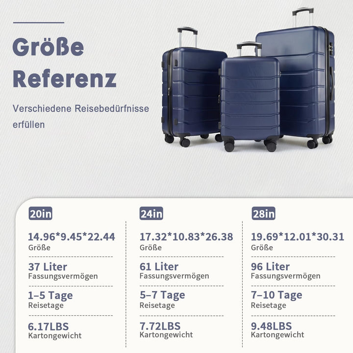 DUMOS 3tlg. Hartschalenkofferset Hard Shell Basic Hartschalenkoffer Trolley Koffer offerset Gepäck R