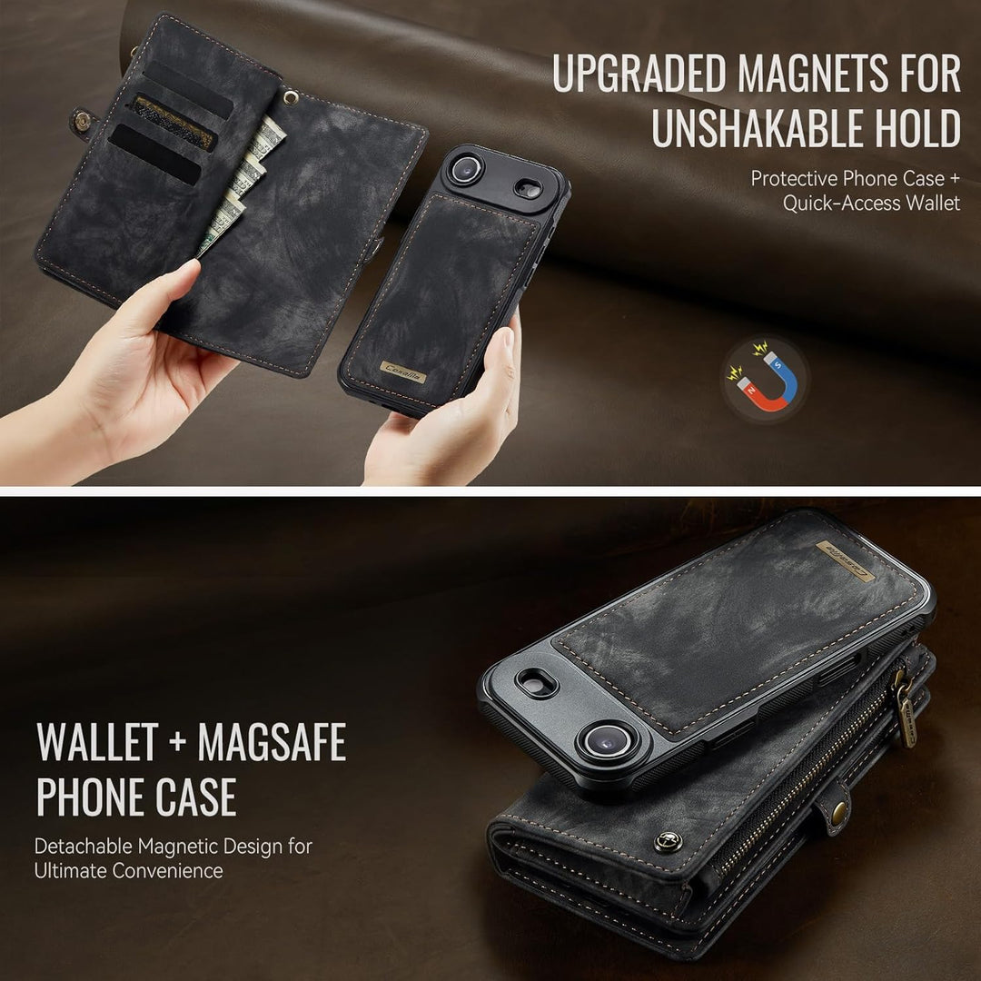 für iPhone Air Hülle, Flip PU Leder TPU Stossfest Kartenfach Tasche Handyhülle für iPhone Air, Magne