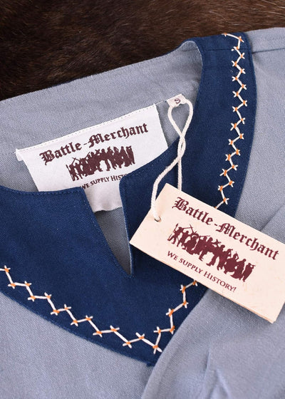 Battle-Merchant Langarm Mittelalter Kleid Jona mit Gürtel für Damen aus Baumwolle | LARP Wikingerkle