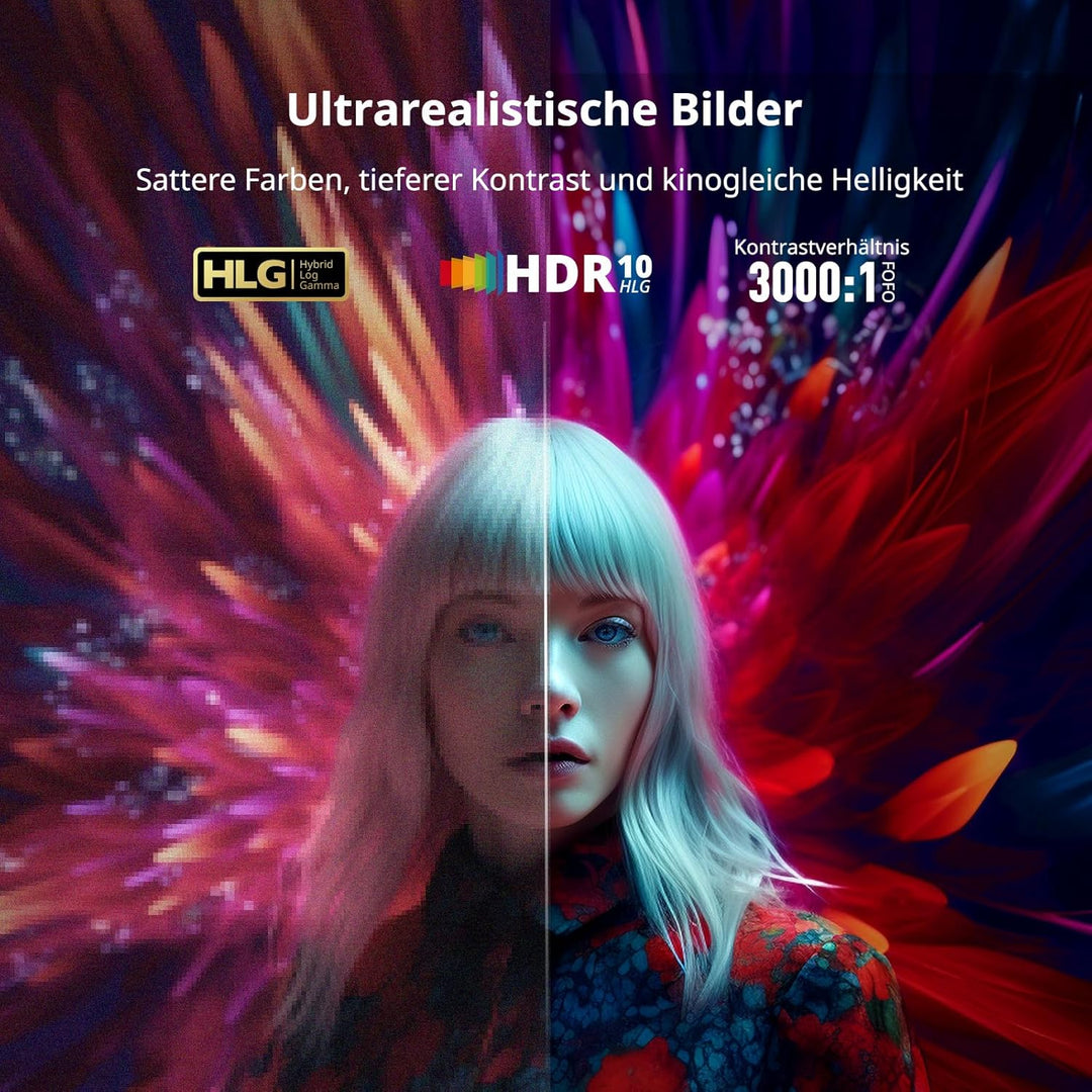 WEMAX Nova Pro ALPD Laser TV, Ultrakurzdistanz Beamer 4K mit 2100 ISO Lumen & 3D, Google TV & Google