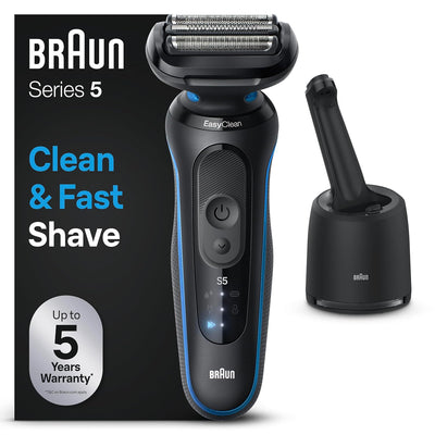 Braun Series 5 Elektrorasierer für Herren, Nass- und Trockenrasur, Turbo und Standard Modus, Wasserd