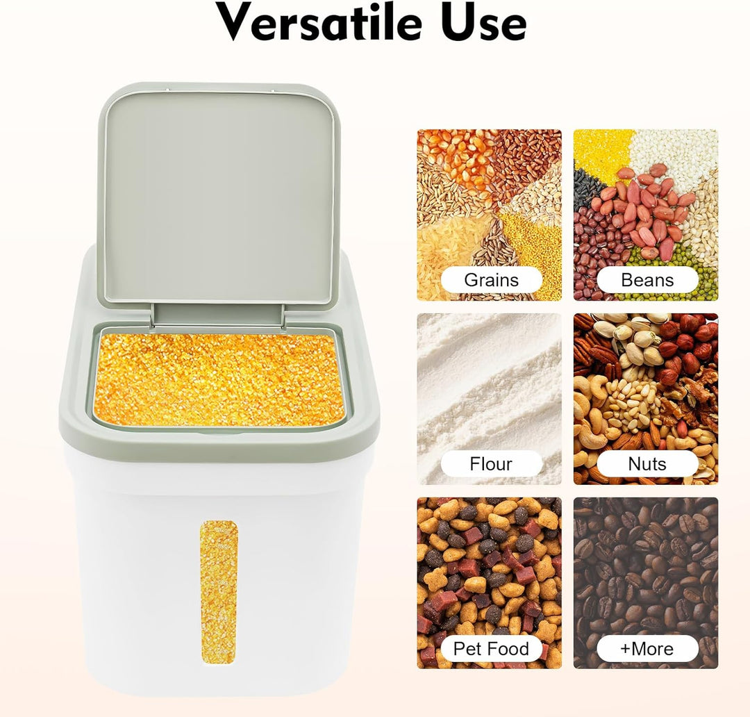 10kg Vorratsbehälter Reisspender Mehlbehälter luftdicht gross mit Messbecher für Reis Getreide Tiern
