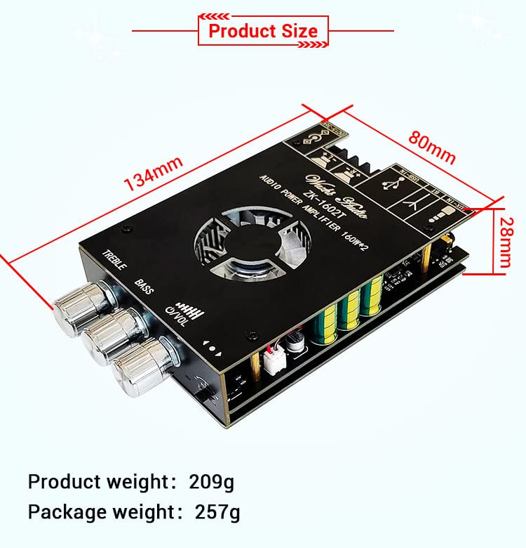 WANGCL 2 * 160W TDA7498E Leistungs-Subwoofer Stereo-Verstärker-Platine Bluetooth-kompatibel 2.0 K Kl