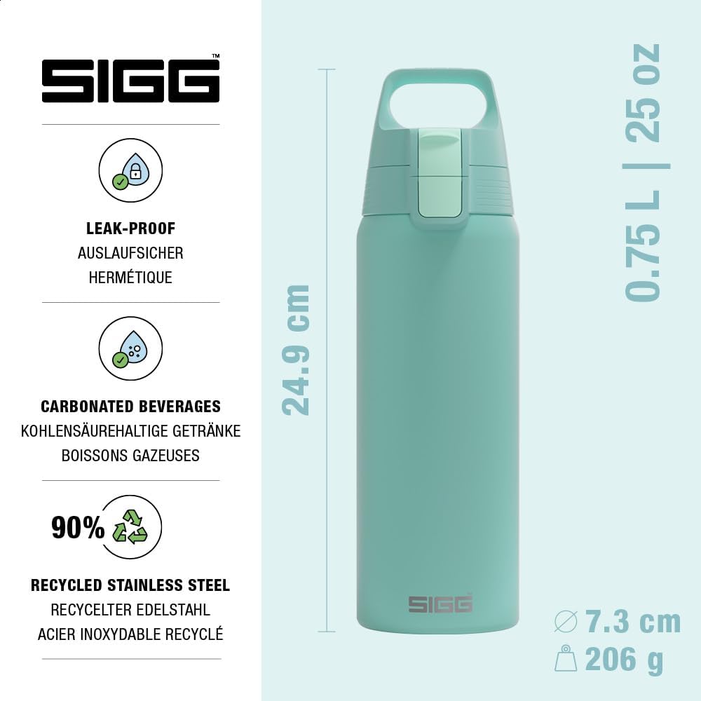 SIGG - Edelstahl Trinkflasche - Shield ONE - Für Kohlensäurehaltige Getränke Geeignet - Auslaufsiche
