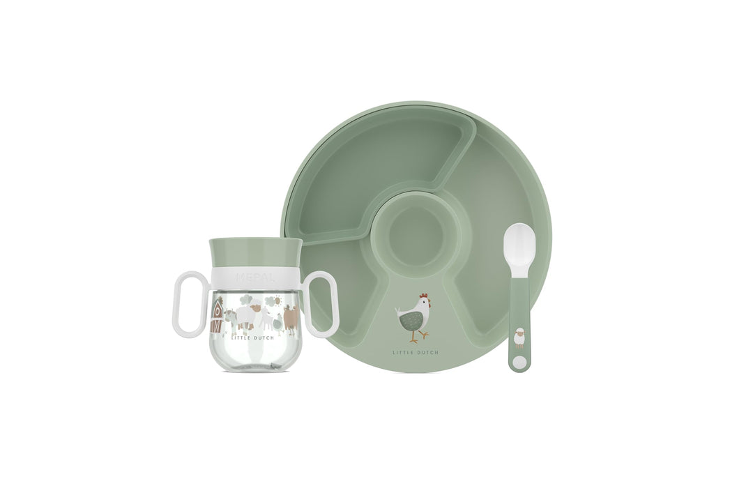 Mepal - Babygeschirr Set Mio Little Dutch - Inklusive auslaufsicherem Trinklernbecher, Kinderteller