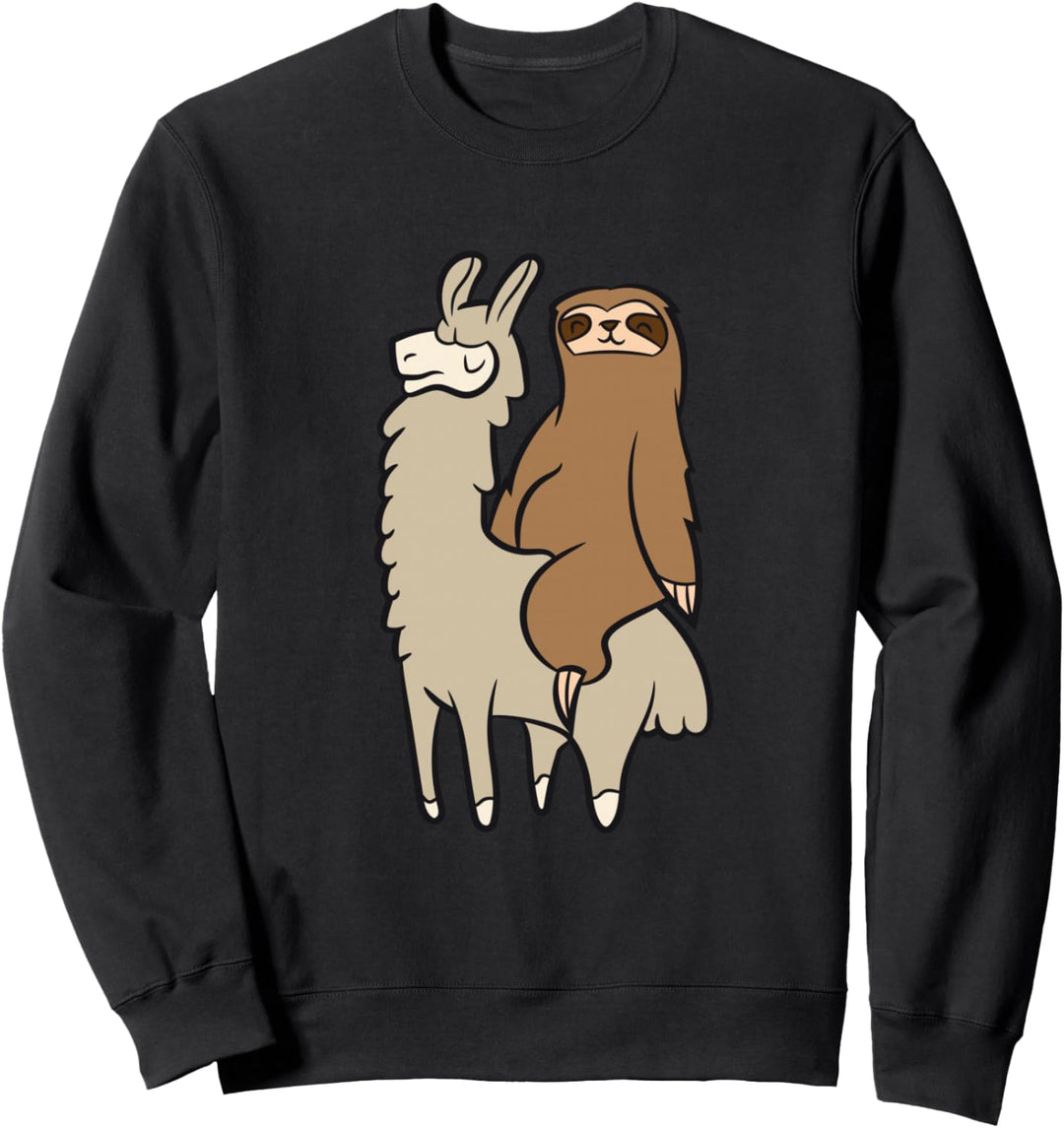 Niedliches Faultier Reiten auf Lama Süsses Lama und Faultier Sweatshirt