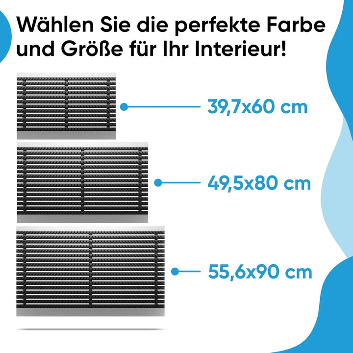 Fussmatte aussen alu mit Bürsten grau, Schmutzfangmatte 40 x 60 cm, Fussmatte Aussenbereich, Alumini
