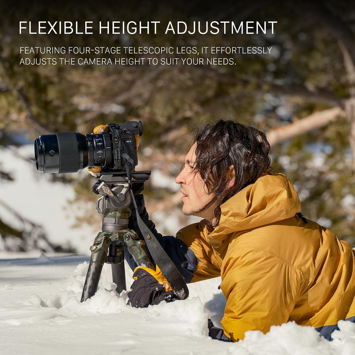 Tilta Video Kamera Stativ mit 75mm Bowl Cine Fluid Kopf mit 3-stufigen Carbonfaser-Stativbeinen Max.