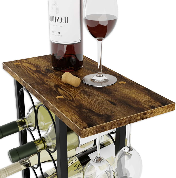 Lenmar, Metall Weinregal für 6 Flaschen, LOFT 2-6G Kompakt Maximierte Kapazität | Modernes Design |