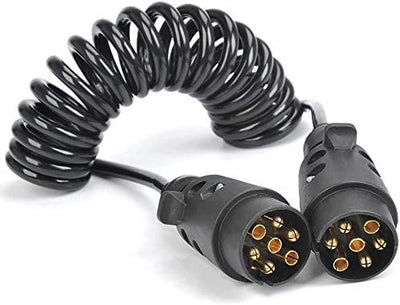 Adapter Stecker Spiralkabel 7 Polig auf 7-polig Adapterkabel Anhänger Verlängerungskabel 2m männlich