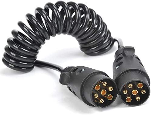 Adapter Stecker Spiralkabel 7 Polig auf 7-polig Adapterkabel Anhänger Verlängerungskabel 2m männlich