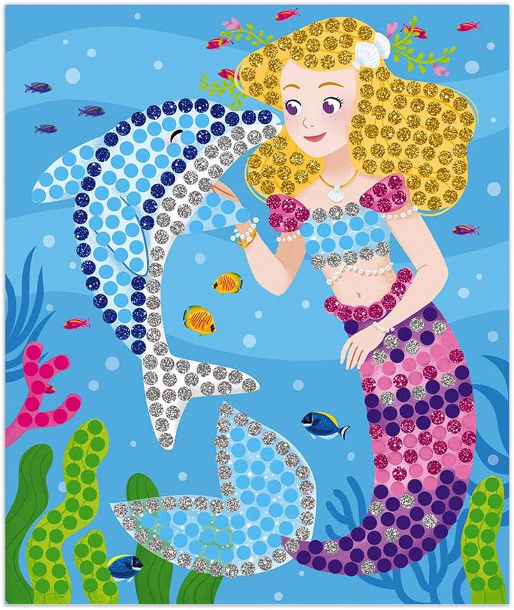 Janod - Mosaik-Set Delfin- und Meerjungfrauen - Les Ateliers du Calme - Set für kreative Freizeitbes