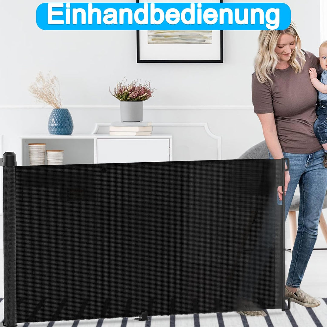 LARS360 Türschutzgitter Ausziehbar 0-300cm Treppenschutzrollo Baby Treppenschutzgitter Einziehbares