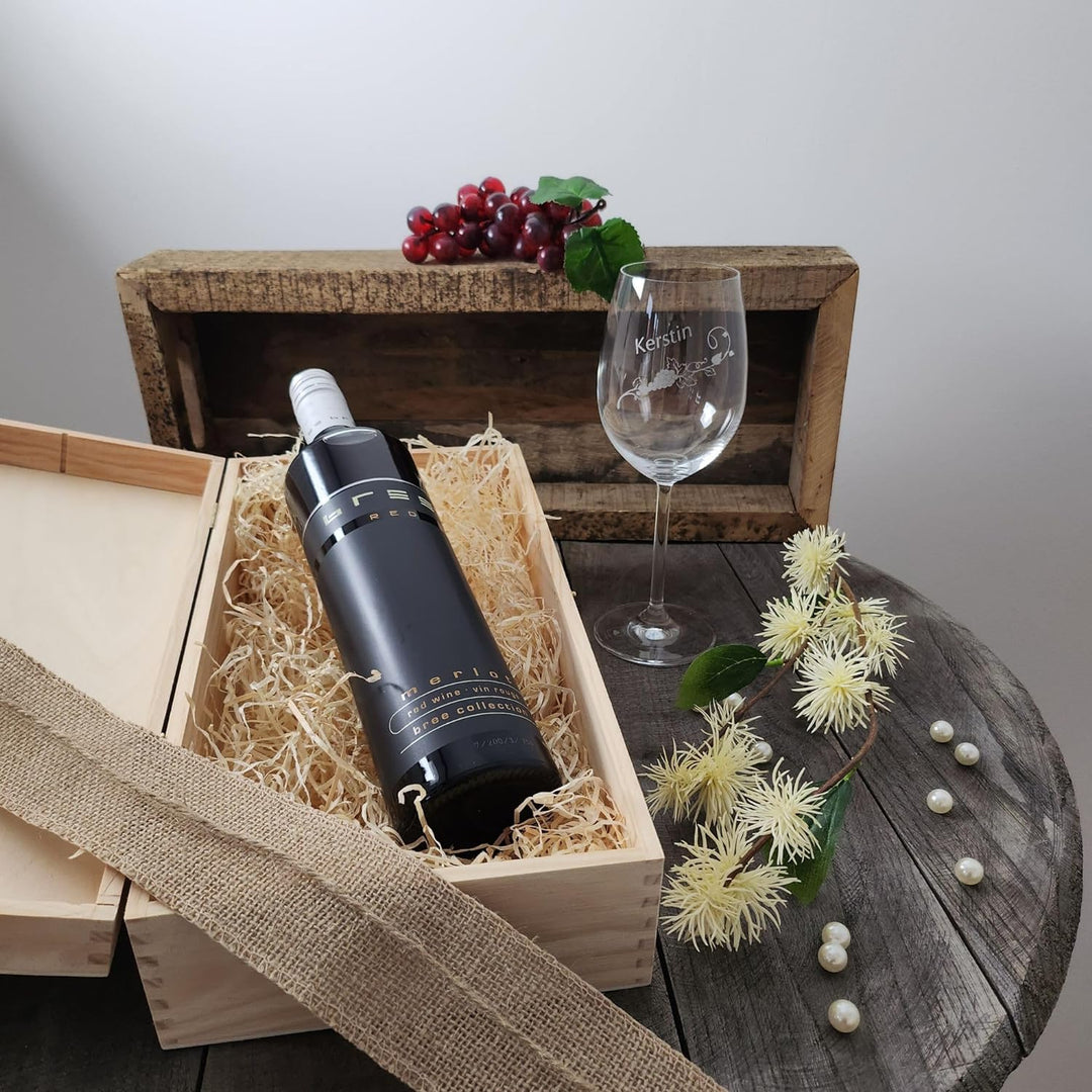 Geschenk zum Valentinstag – Wein Geschenksets – Weinglas mit Gravur 460ml – Geburtstagsgeschenke – G