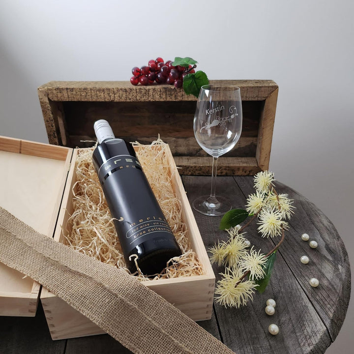 Geschenk zum Valentinstag – Wein Geschenksets – Weinglas mit Gravur 460ml – Geburtstagsgeschenke – G