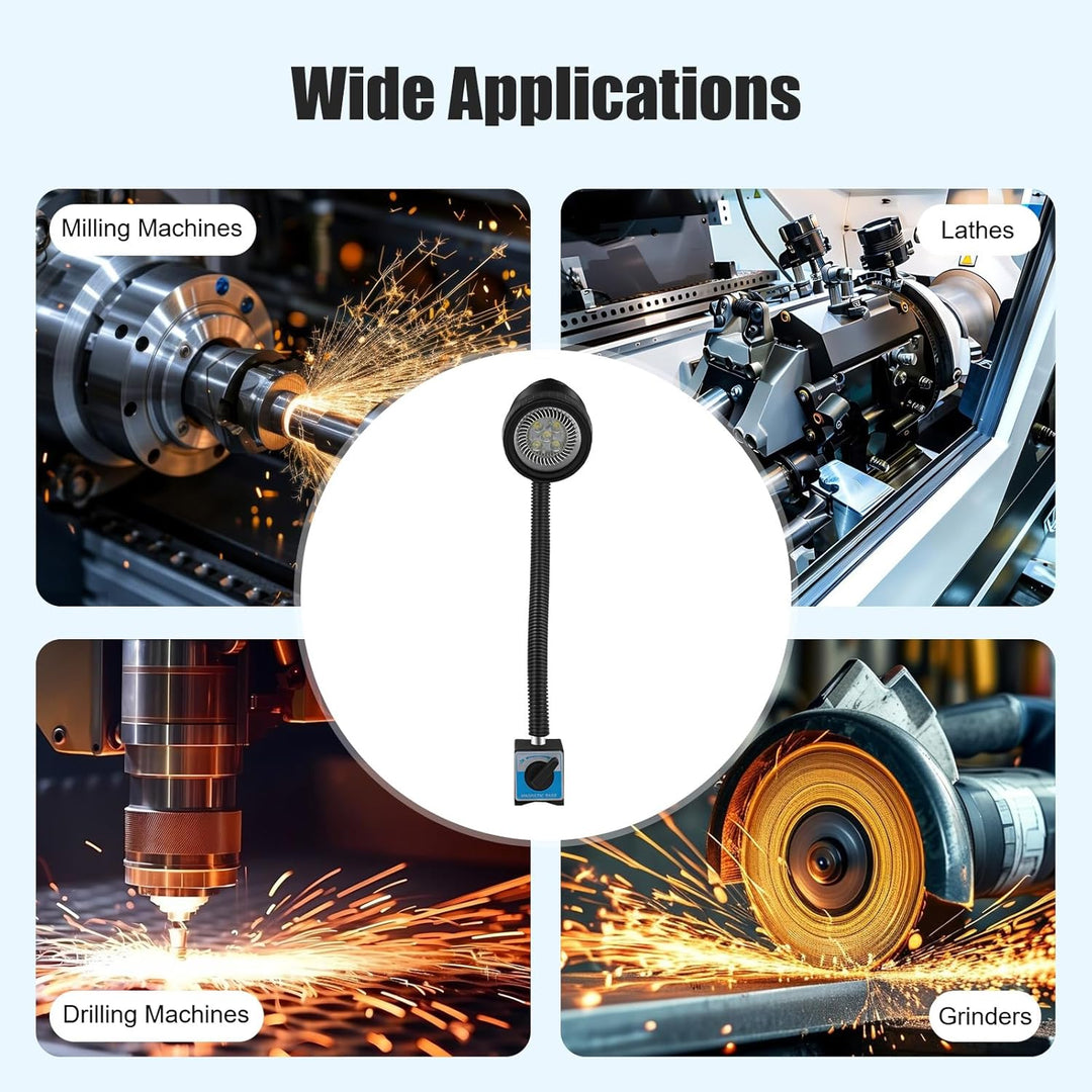220V CNC Maschinenlampe Magnetische LED Arbeitsleuchte Flexibel Licht Arm Magnetische Basis Maschine