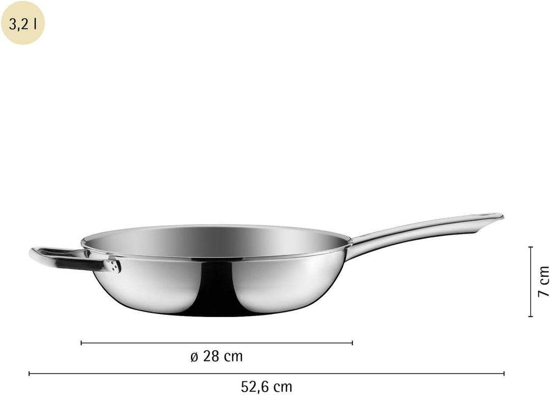 WMF Profi Resist Schmorpfanne 28cm Induktion, hoch, Mehrschichtmaterial beschichtet, hoher Rand, Wab