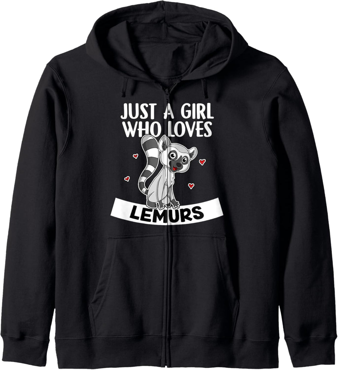 Just A Girl Who Loves Lemurs Lustiges Lemur Lemuren Kostüm Kapuzenjacke