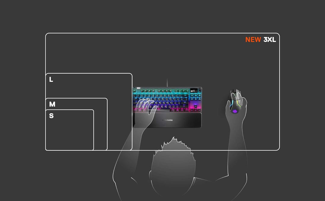 SteelSeries QcK 3XL - Gaming-Oberfläche - Optimiert für Kapillarproben - Maximale Kontrolle - Schwar