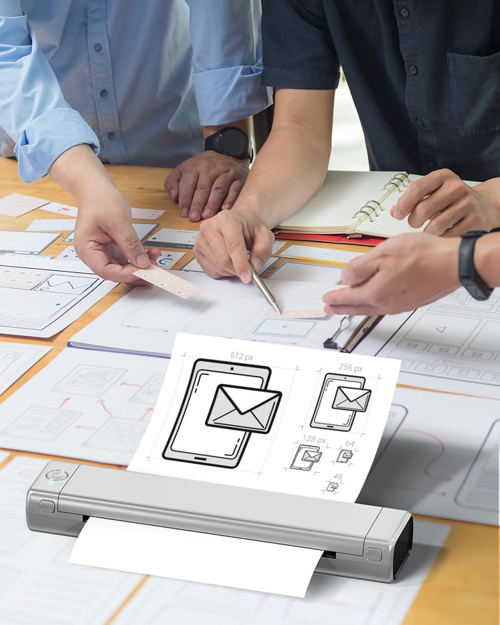 Phomemo M08F Tragbarer Thermodrucker Wireless Bluetooth Mobile Drucker A4 für Unterwegs Unterstützt