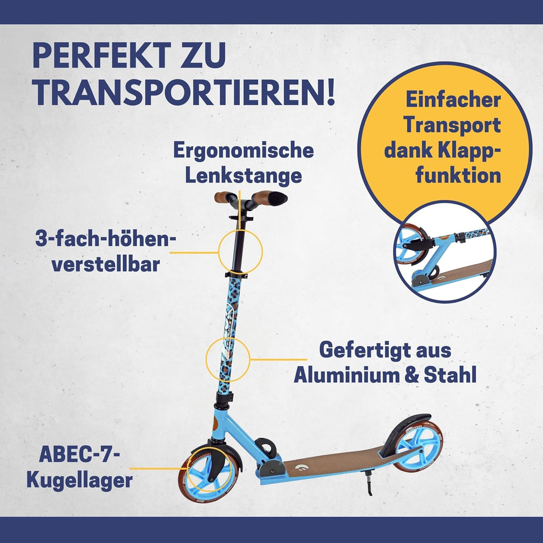 Best Sporting Scooter Erwachsene und Kinder I klappbarer Roller mit Ständer I stilvoller City-Roller