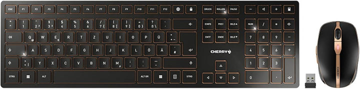 CHERRY DW 9100 SLIM, Kabelloses Tastatur- und Maus-Set, Deutsches Layout (QWERTZ), Bluetooth & 2,4 G