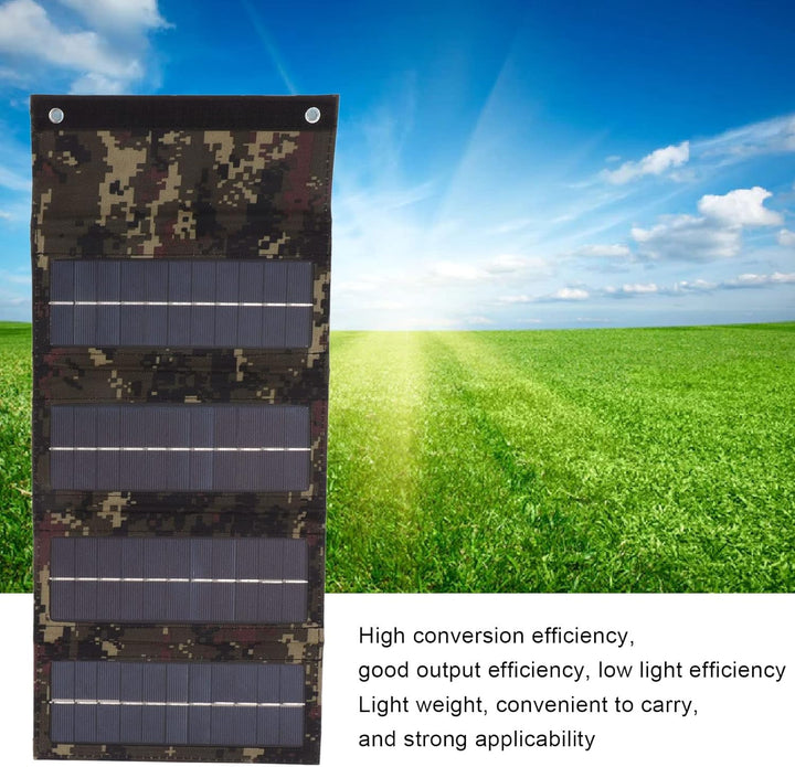 Tragbares 40-W-Solarpanel-Ladegerät für Outdoor-Camping-Wandern, Faltbares Monokristallines Solarpan
