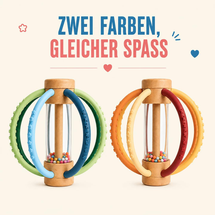 Zahnungshilfe Baby aus Silikon – Montessori Spielzeug 0-6 Monate – Tummy Time Toys mit sensorischer