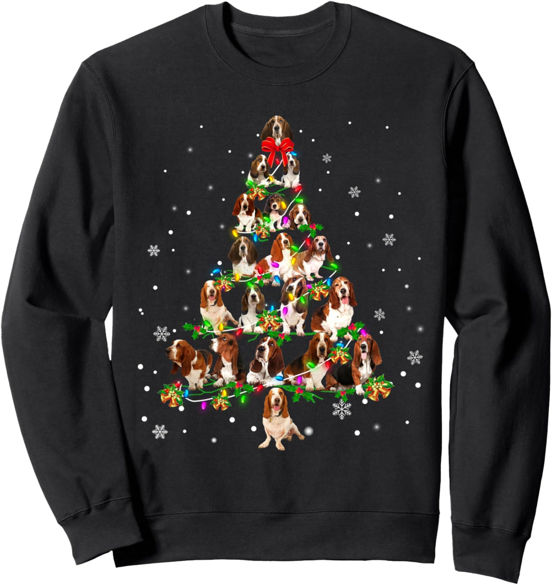 Basset Hound Christmas Tree X-Mas Gift Sweatshirt
