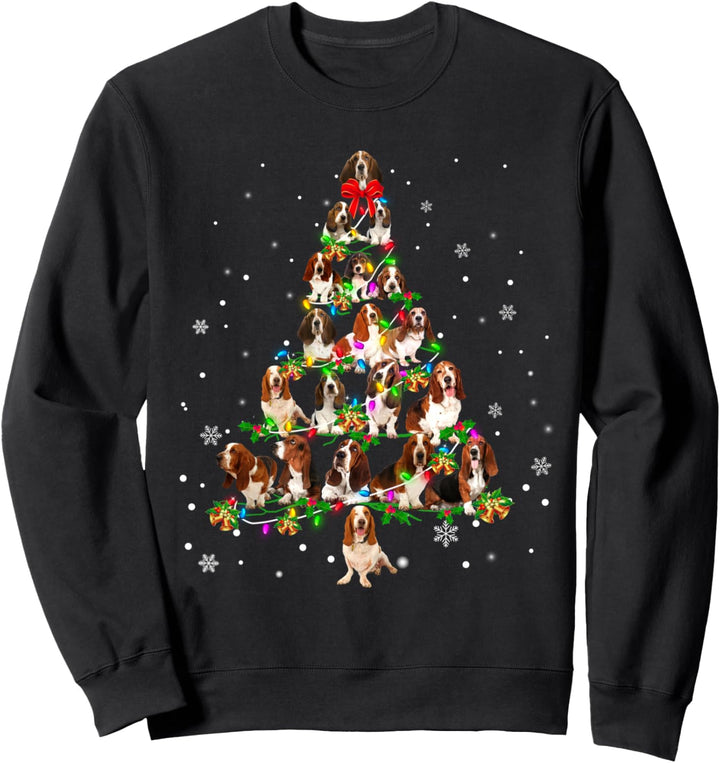 Basset Hound Christmas Tree X-Mas Gift Sweatshirt
