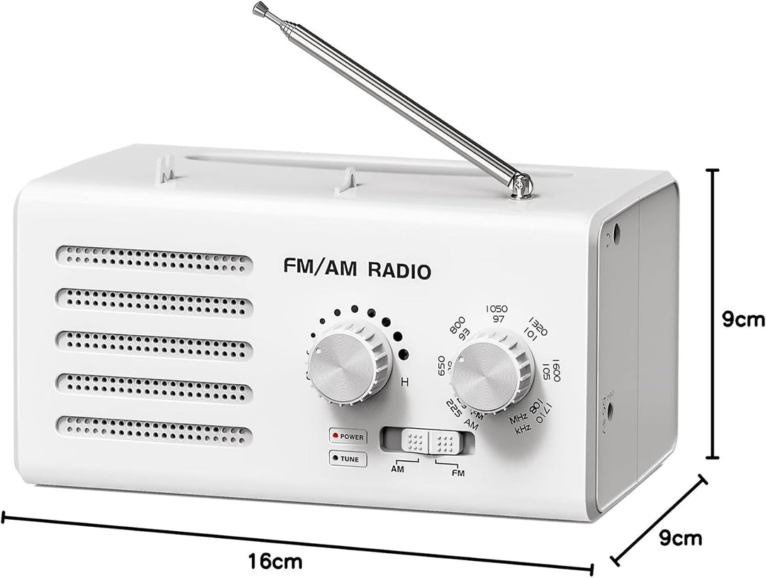 Transistorradio – AM FM Tragbares Radio mit Bestem Empfang, Eingebautem Lautsprecher, Kopfhöreransch