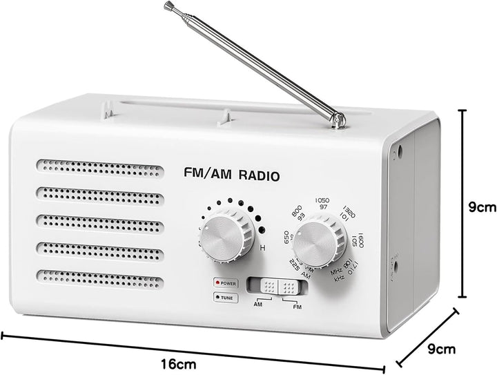 Transistorradio – AM FM Tragbares Radio mit Bestem Empfang, Eingebautem Lautsprecher, Kopfhöreransch