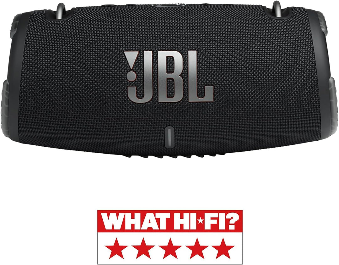 JBL Xtreme 3 kabelloser, tragbarer, wasserdichter Lautsprecher mit Bluetooth und Ladekabel in Schwar